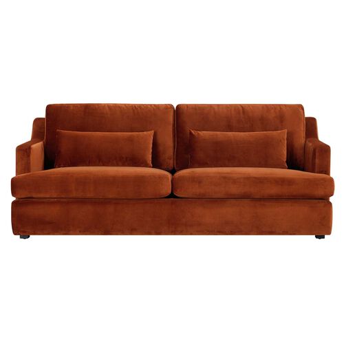 The Rhys 2-Seater Sofa - Velvet Gingerbread